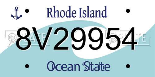 8V29954 Rhode Island License Plate