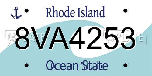 8VA4253 Rhode Island License Plate
