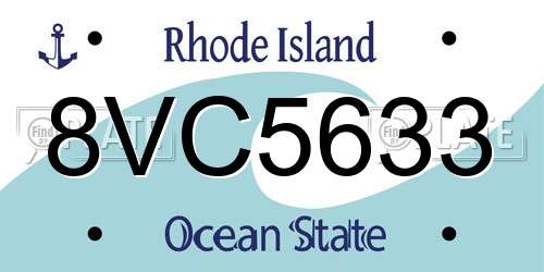 8VC5633 Rhode Island License Plate
