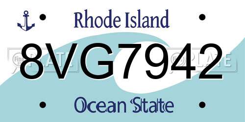 8VG7942 Rhode Island License Plate