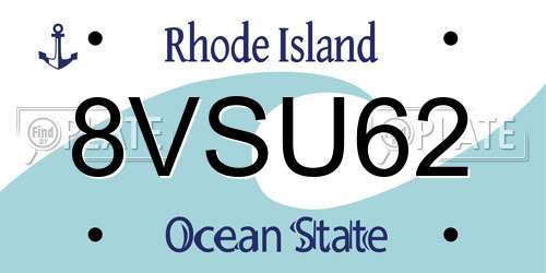 8VSU62 Rhode Island License Plate