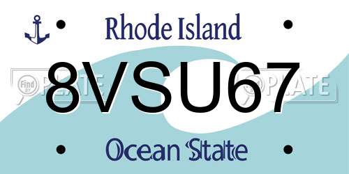 8VSU67 Rhode Island License Plate
