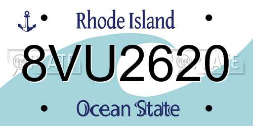 8VU2620 Rhode Island License Plate