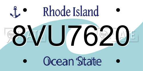 8VU7620 Rhode Island License Plate