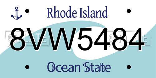 8VW5484 Rhode Island License Plate