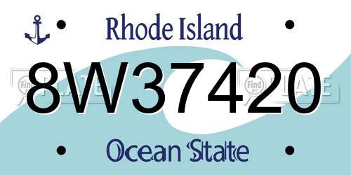 8W37420 Rhode Island License Plate