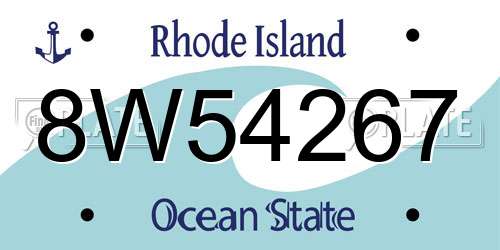 8W54267 Rhode Island License Plate