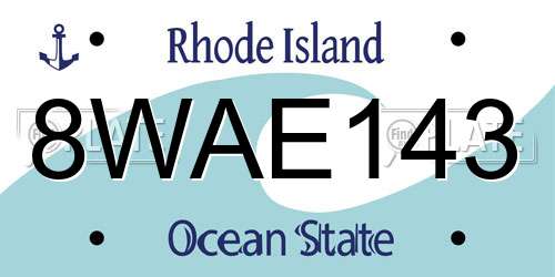 8WAE143 Rhode Island License Plate