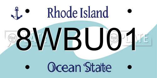 8WBU01 Rhode Island License Plate