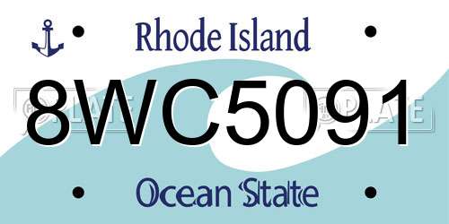 8WC5091 Rhode Island License Plate
