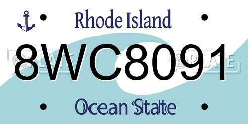 8WC8091 Rhode Island License Plate