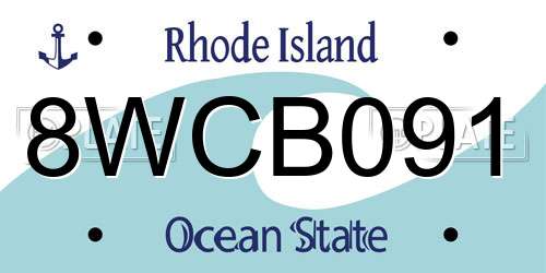 8WCB091 Rhode Island License Plate