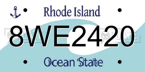 8WE2420 Rhode Island License Plate