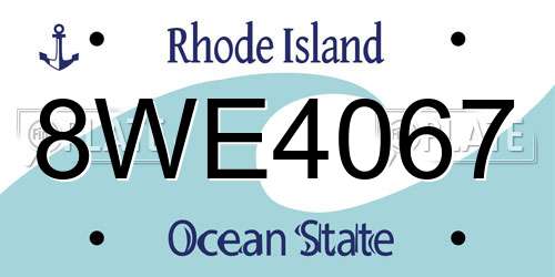 8WE4067 Rhode Island License Plate