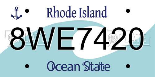 8WE7420 Rhode Island License Plate
