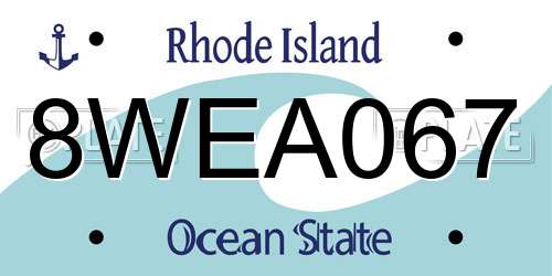 8WEA067 Rhode Island License Plate