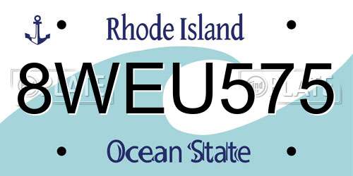 8WEU575 Rhode Island License Plate