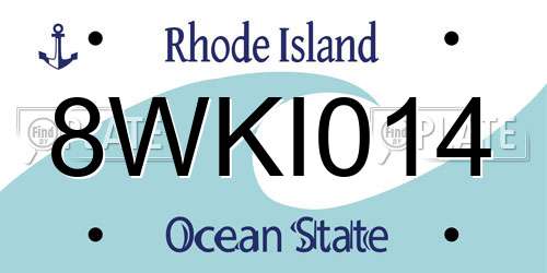 8WKI014 Rhode Island License Plate
