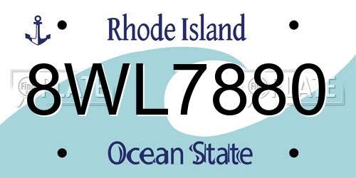 8WL7880 Rhode Island License Plate