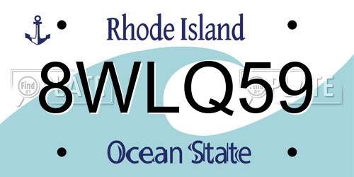 8WLQ59 Rhode Island License Plate