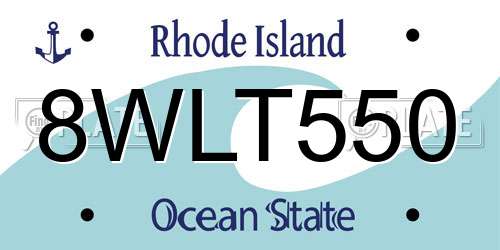 8WLT550 Rhode Island License Plate