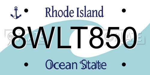 8WLT850 Rhode Island License Plate