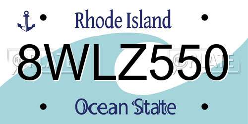 8WLZ550 Rhode Island License Plate