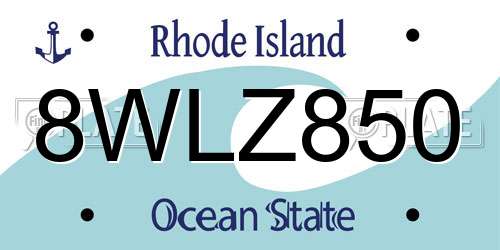 8WLZ850 Rhode Island License Plate