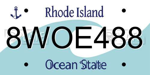 8WOE488 Rhode Island License Plate