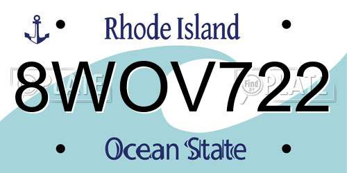 8WOV722 Rhode Island License Plate
