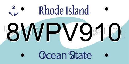 8WPV910 Rhode Island License Plate