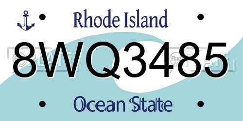 8WQ3485 Rhode Island License Plate