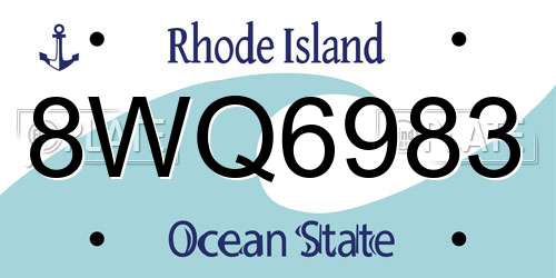 8WQ6983 Rhode Island License Plate