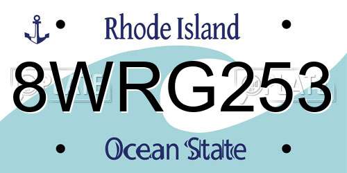 8WRG253 Rhode Island License Plate