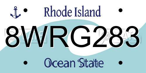8WRG283 Rhode Island License Plate