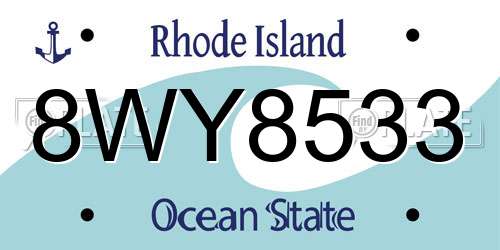 8WY8533 Rhode Island License Plate