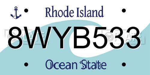 8WYB533 Rhode Island License Plate
