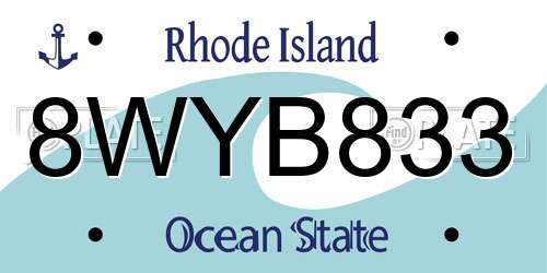 8WYB833 Rhode Island License Plate