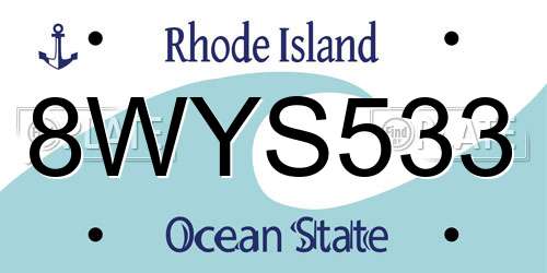 8WYS533 Rhode Island License Plate