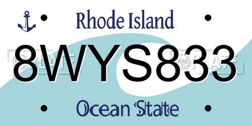 8WYS833 Rhode Island License Plate