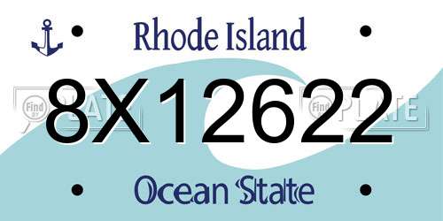 8X12622 Rhode Island License Plate