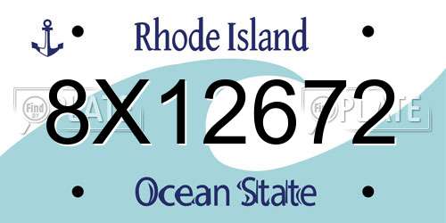 8X12672 Rhode Island License Plate