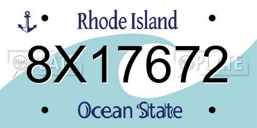 8X17672 Rhode Island License Plate