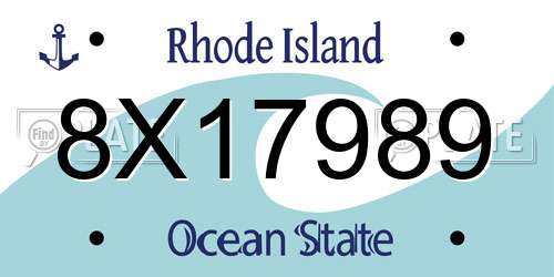 8X17989 Rhode Island License Plate
