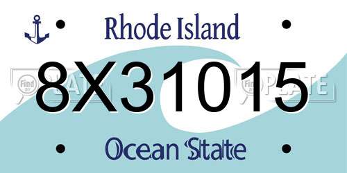 8X31015 Rhode Island License Plate