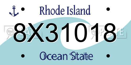 8X31018 Rhode Island License Plate