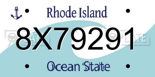 8X79291 Rhode Island License Plate