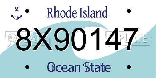 8X90147 Rhode Island License Plate