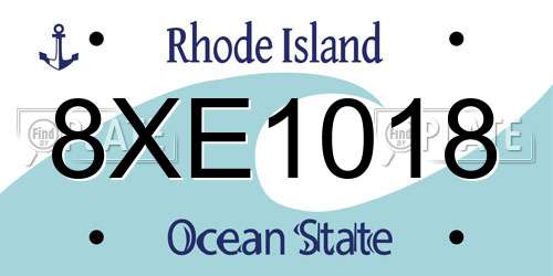 8XE1018 Rhode Island License Plate