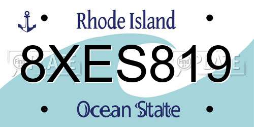 8XES819 Rhode Island License Plate